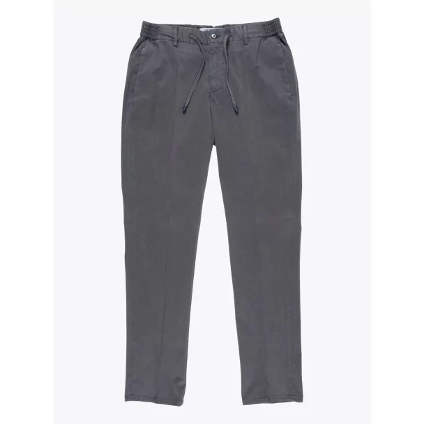 Giab's Archivio Masaccio Cotton Drawstring Pants Anthracite Front View