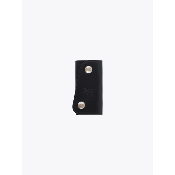 Il Bisonte C0378 Vintage Cowhide Leather Keyring Black Front