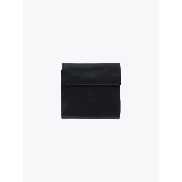 Il Bisonte C0455 Vintage Cowhide Leather Wallet Black Front