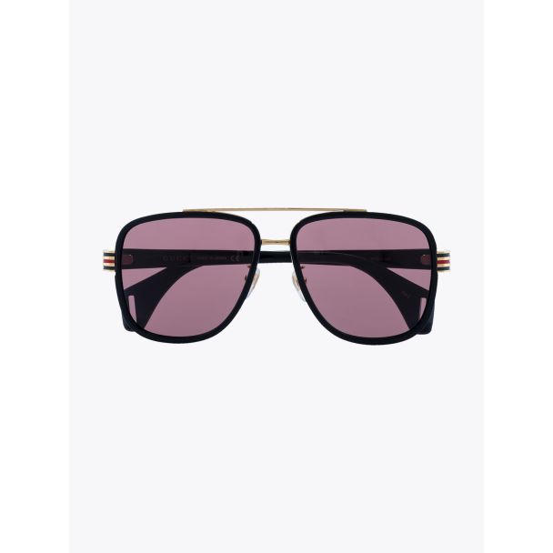 Gucci Sunglasses Rectangular Black/Gold - E35 SHOP