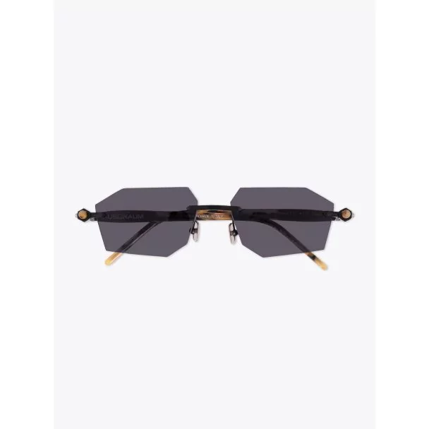 Kuboraum Mask P55 Frameless Rectangle Sunglasses Black with folded temples front view