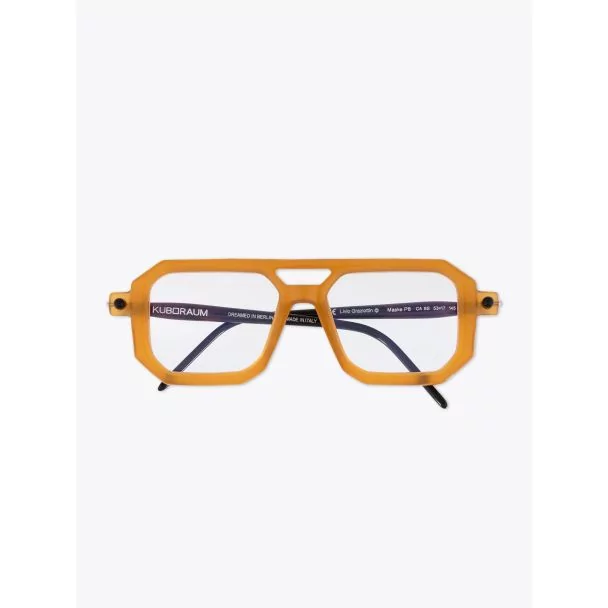 Kuboraum Mask P8 D-Frame Glasses Caramel with folded temples front view