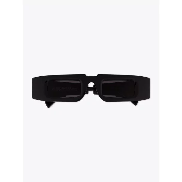 Kuboraum Mask X5 Rectangular-Frame Sunglasses Black frame with temple folded front view