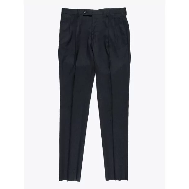 Maurizio Miri Moran Slim-Fit Suit Linen and Wool Trousers Black 1