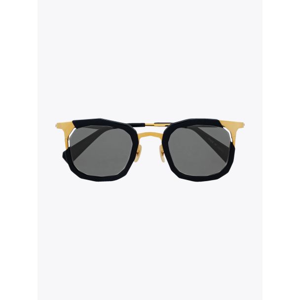 Masahiromaruyama Straight MM-0023 No.1 Sunglasses Black / Gold Front View