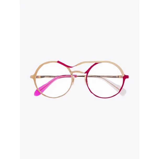 Masahiromaruyama Twist MM-0037 No.4 Optical Glasses Gold / Red Front View
