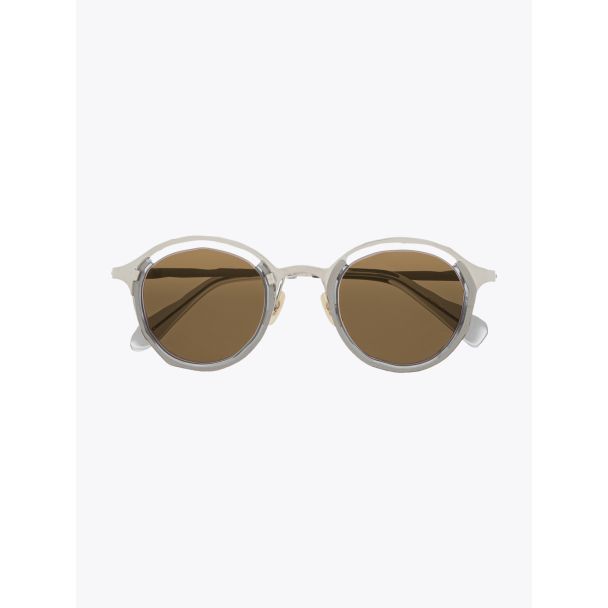 Masahiromaruyama Monocle MM-0055 No.3 Sunglasses Clear Gray / Silver Front View