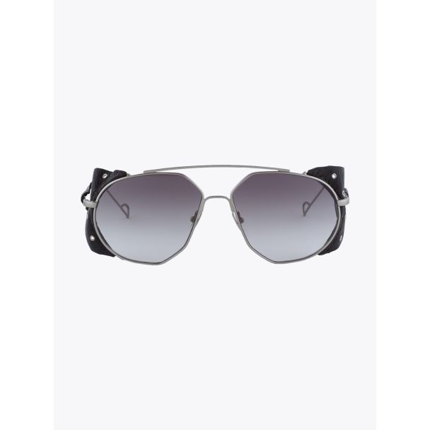 Northern Lights NL 23 Sunglasses Aviator Silver / Green Gradinet Front