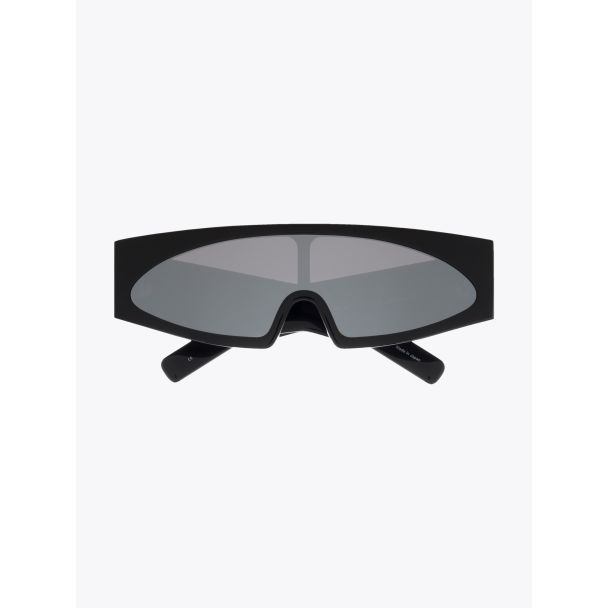 Rick Owens Gene Sunglasses Black / Flash Silver Front View