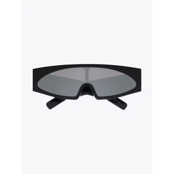Rick Owens Gene Sunglasses Black / Flash Silver Front View