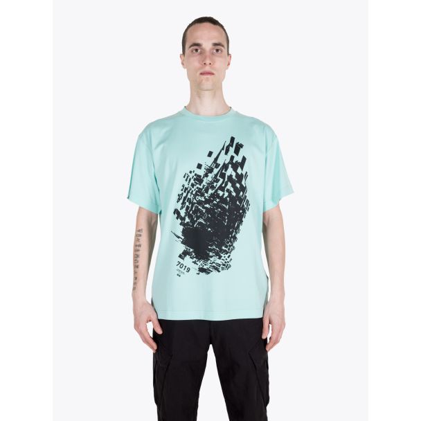 Stone Island Shadow Project 20510 Jersey Mako Printed Short Sleeve T-shirt Aqua 1