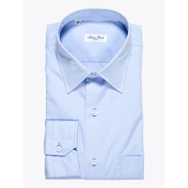 Salvatore Piccolo Regular-Fit Cotton Poplin Blue 1