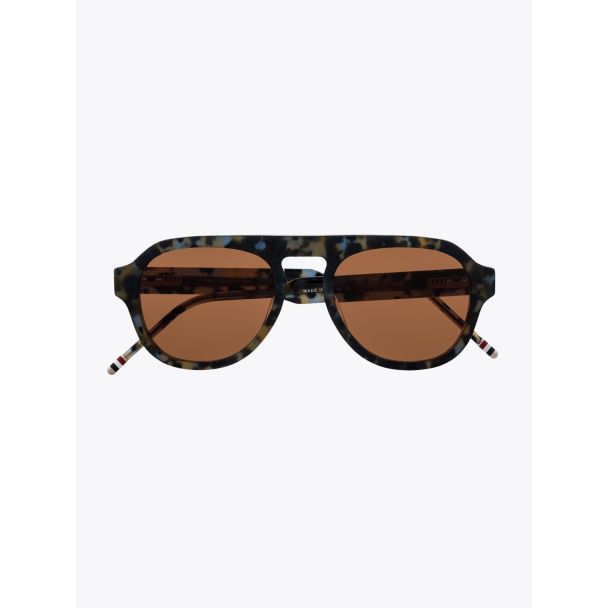 Thom Browne TB-416 Aviator Sunglasses Navy Tortoise Front View