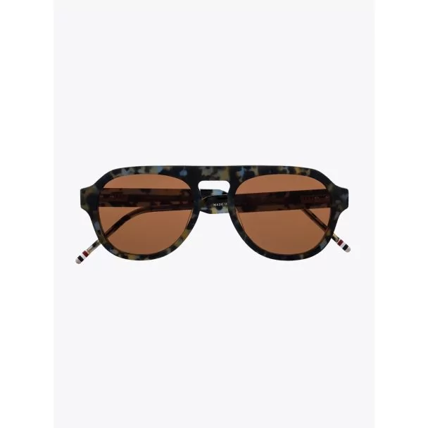 Thom Browne TB-416 Aviator Sunglasses Navy Tortoise Front View