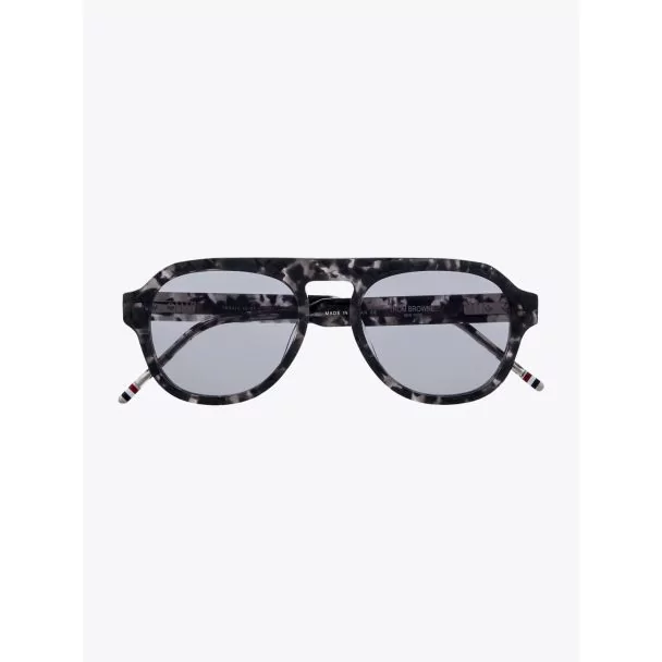 Thom Browne TB-416 Aviator Sunglasses Grey Tortoise Front View
