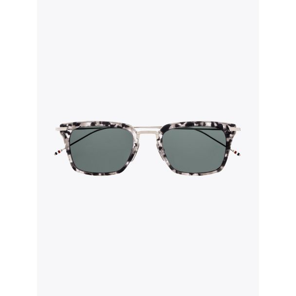 Thom Browne TB-916 Angular Sunglasses Grey Tortoise / Silver Front View