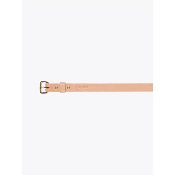 Tanner Goods Skinny Standard Belt Natural - Brass 1