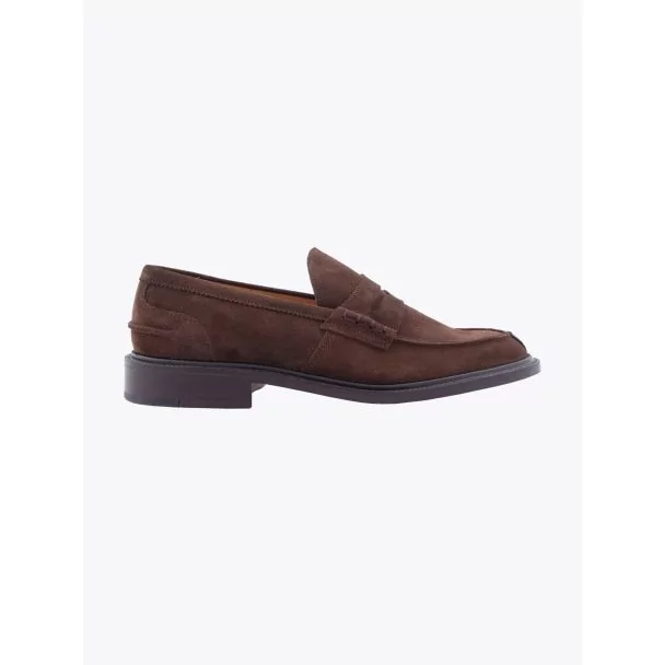 Tricker's James Penny Loafer Repello Suede Chocolate Profile