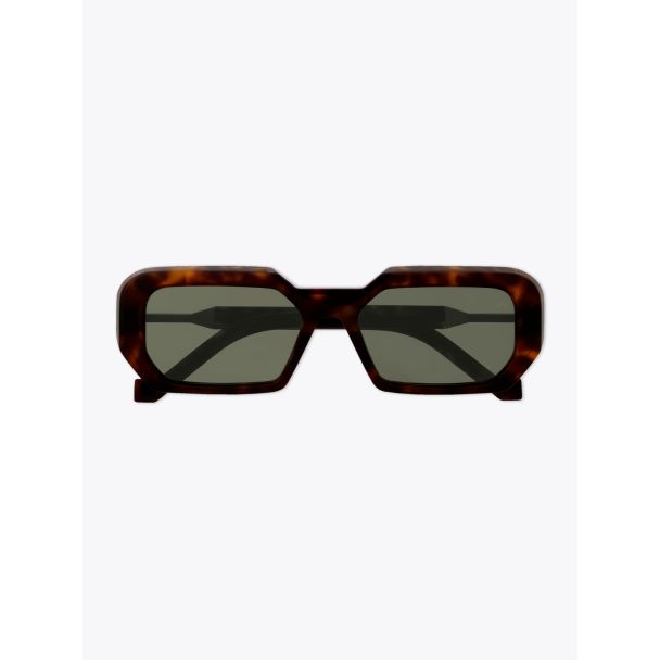 Vava White Label 0052 D-Frame Sunglasses Havana with temple folded front view
