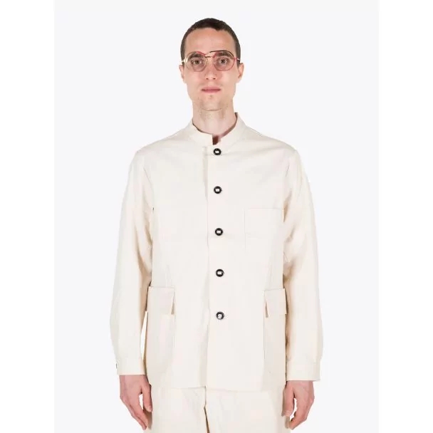 A Vontade Stand Collar Atelier Cotton Jacket Natural 1
