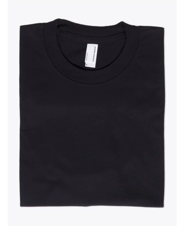 American Apparel 2001 Men’s Fine Jersey S/S T-shirt Black Folded Front View