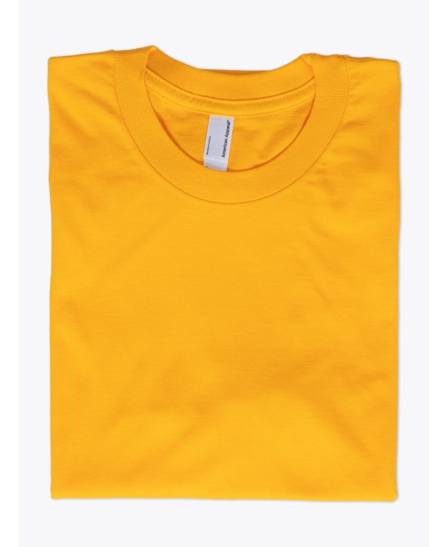 American Apparel 2001 Men’s Fine Jersey S/S T-shirt Gold Folded Front View