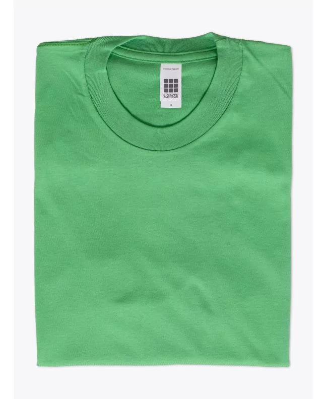 American Apparel 2001 Men’s Fine Jersey S/S T-shirt Grass Folded Front View