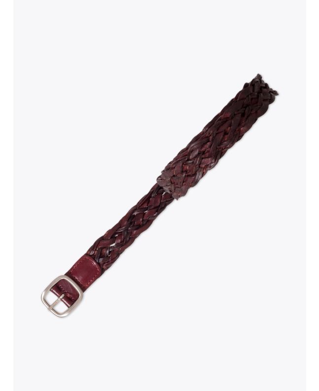 Anderson's Woven Leather Belt Oxblood Front View
