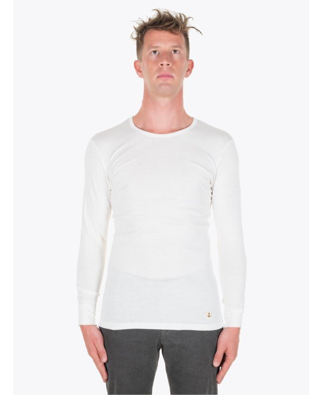 Armor-Lux Long Sleeved T-shirt Heritage Off White Full View
