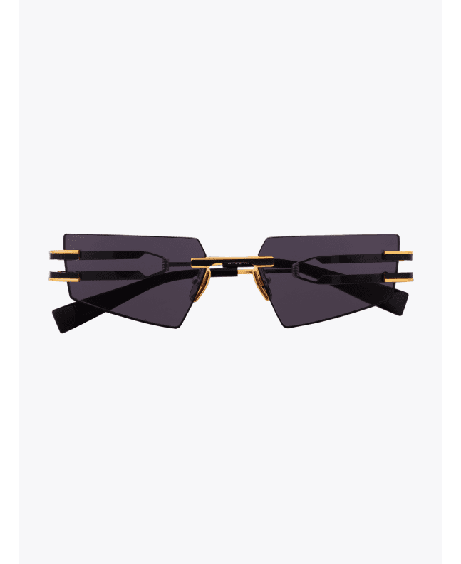 Balmain Sunglasses Fixe Rimless Gold/Matte Black Front View