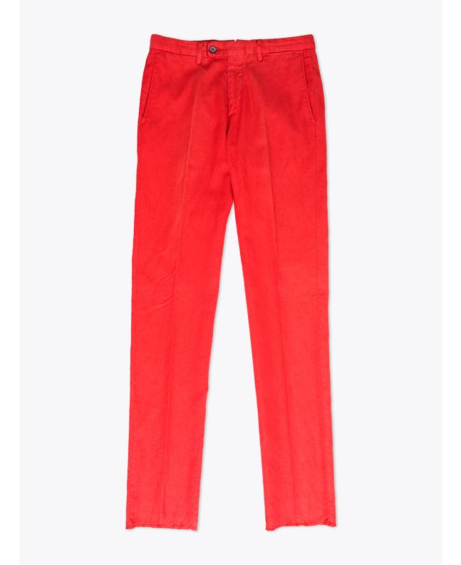 GBS trousers Adriano Cotton and Linen Coral Front View
