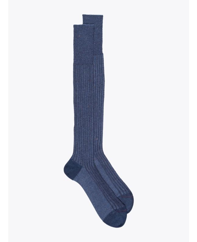 Gallo Long Socks Twin Ribbed Cotton Denim 1