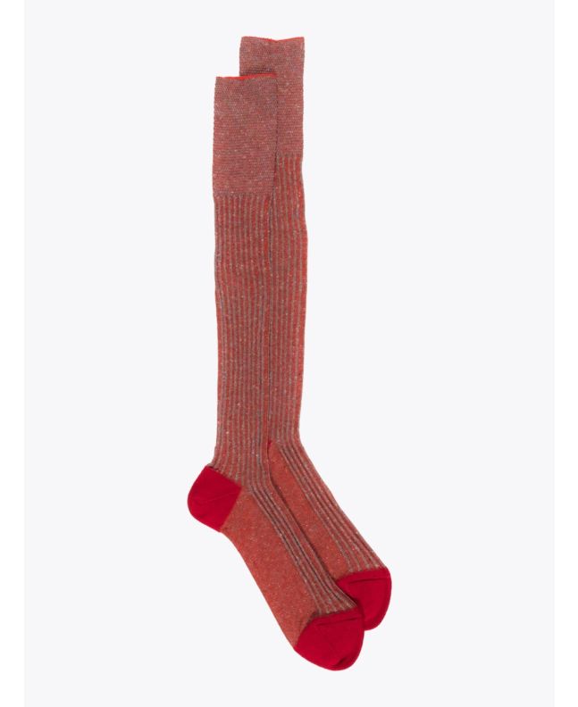 Gallo Long Socks Twin Ribbed Cotton Red 1