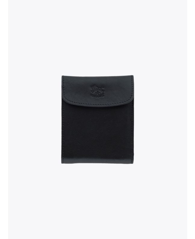 Il Bisonte C0976 Men’s Vintage Cowhide Leather Wallet Black - E35 SHOP