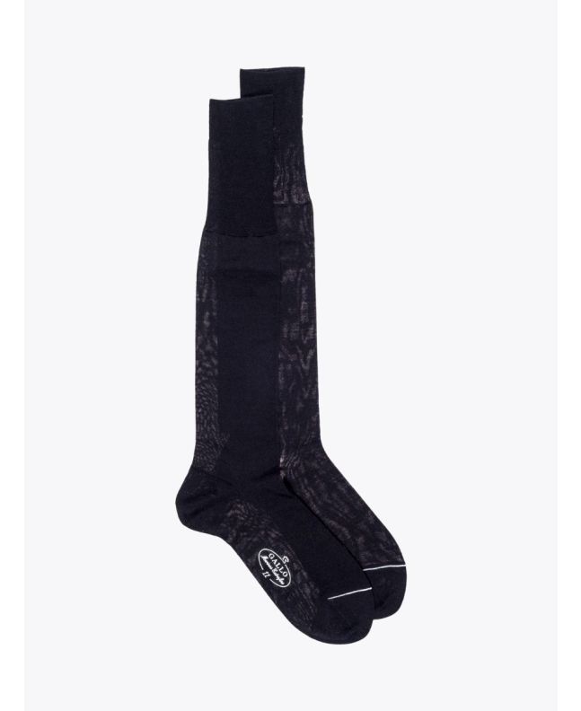 Gallo Long Socks Plain Wool Black - E35 SHOP