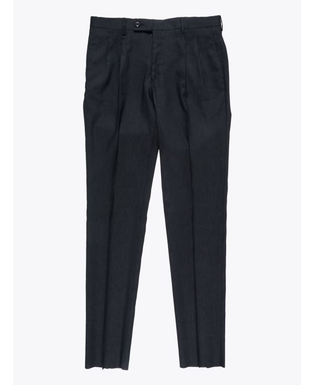 Maurizio Miri suit trousers Moran linen/wool black - E35 SHOP