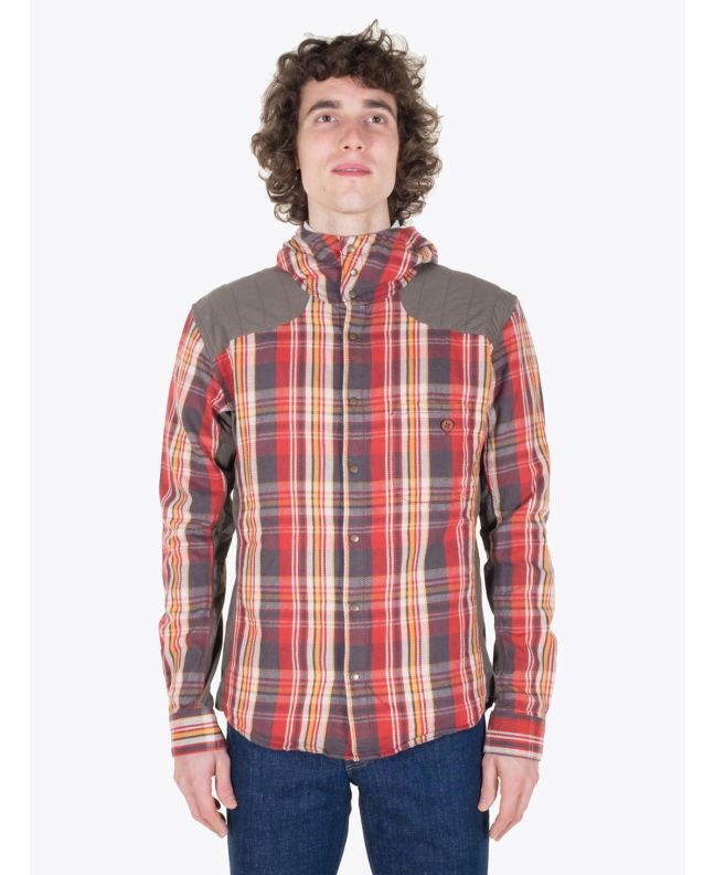 Pedaled Christopher Pedalling Hooded Shirt Red Check Full View 