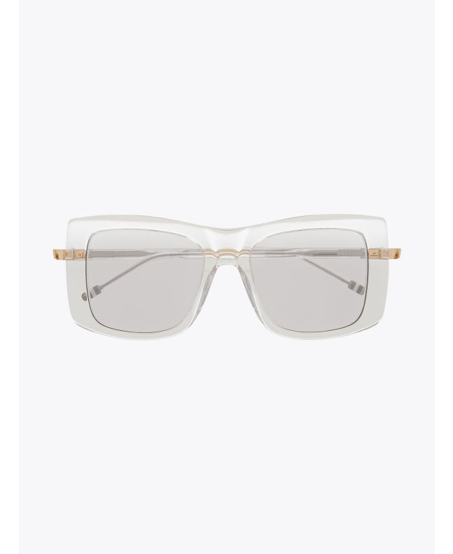 Thom Browne TB-419 Square- Frame Sunglasses Crystal Front View
