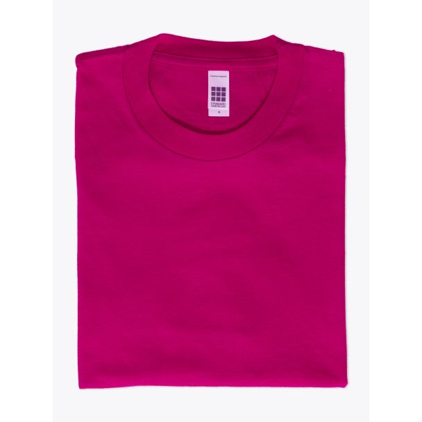 American Apparel 2001 Men’s Fine Jersey S/S T-shirt Raspberry Falded Front View