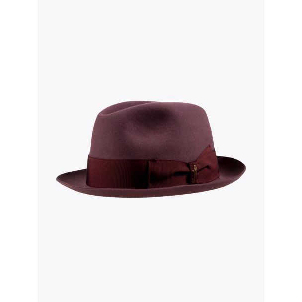 Borsalino Hat Small-Brimmed Alessandria Rabbit-Felt Red Violet 1