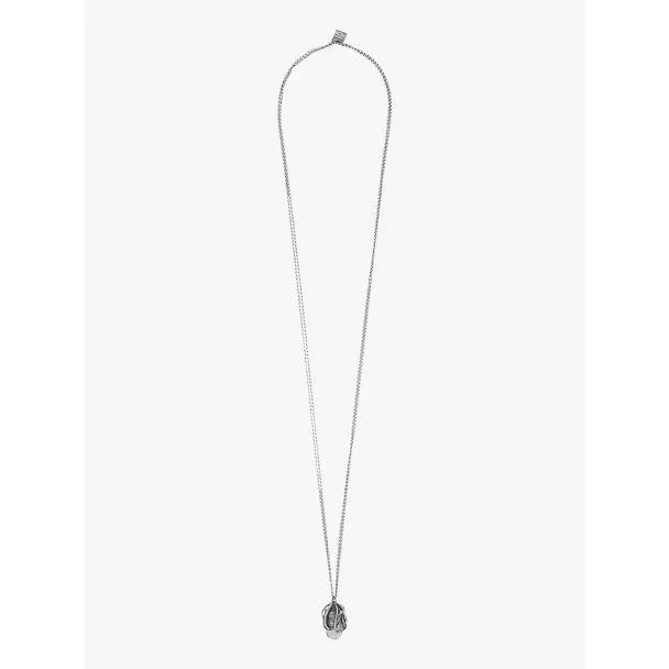 Goti CN1146 Silver Necklace w/Stone  Front View