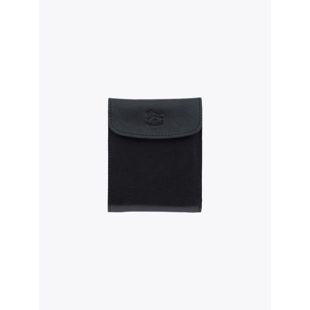 Il Bisonte C0976 Man’s Vintage Cowhide Leather Wallet Black Front