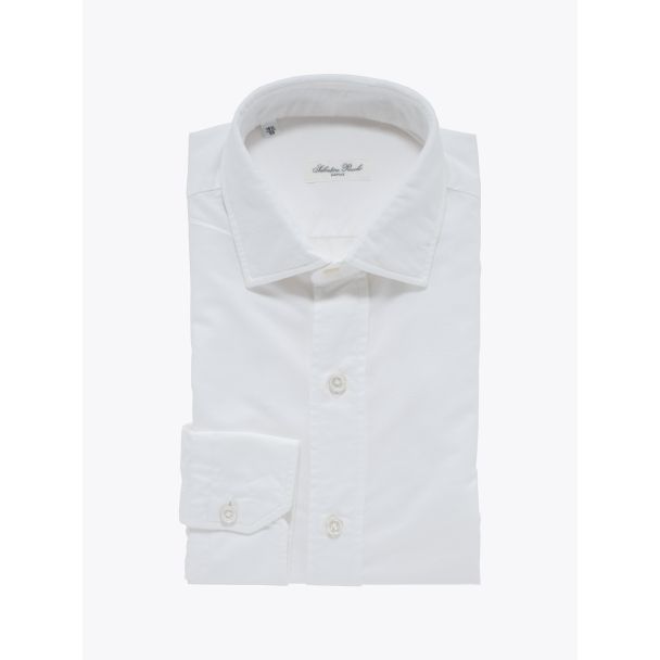 Salvatore Piccolo Shirt Cotton Oxford 120 White - E35 SHOP