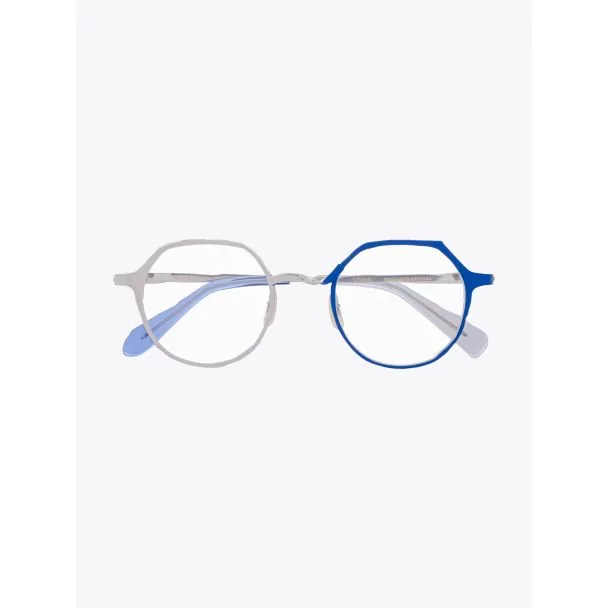 Masahiromaruyama Twist MM-0039 No.3 Optical Glasses Silver / Blue Front View