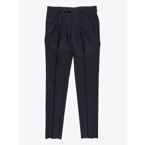 Maurizio Miri Moran Slim-Fit Suit Linen and Wool Trousers Black 1