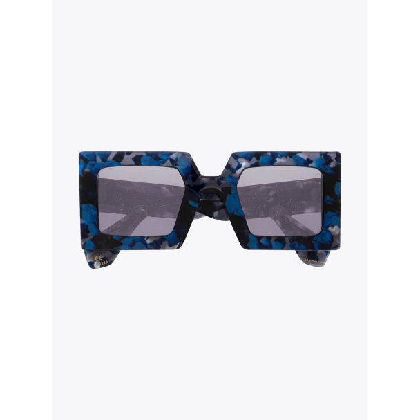 Robert La Roche + Christoph Rumpf Godfather Squared Sunglasses Pearl Blue Marble Front View