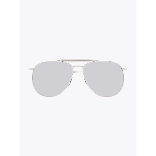 Thom Browne TB-015 Aviator Sunglasses Silver Front View