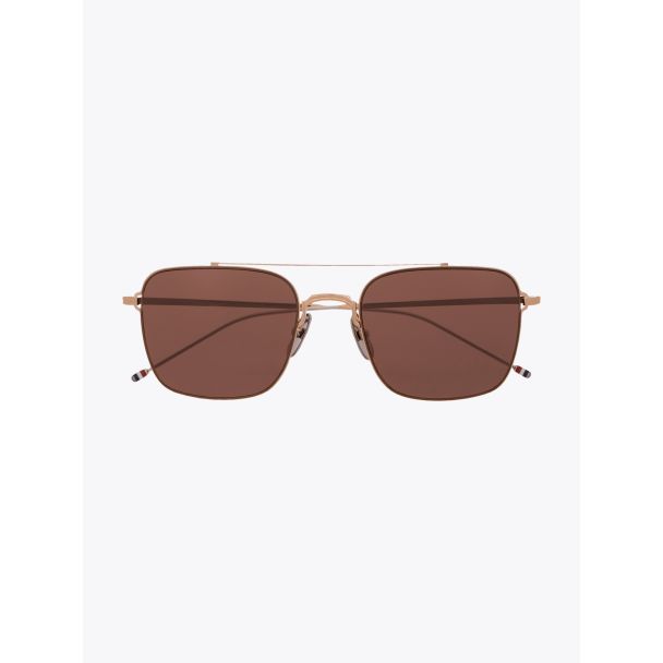 TB120 Sunglasses - Thom Browne aviator metal gold/silver front view