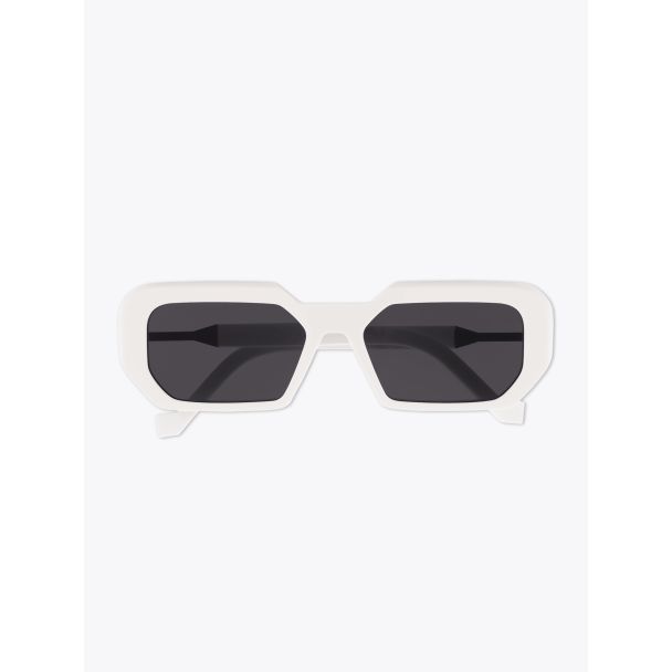 Vava White Label 0052 D-Frame Sunglasses White with folded temples front view