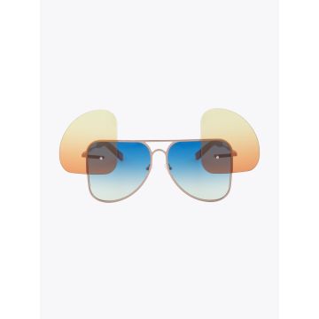 Fakbyfak X Manish Arora Sunglasses Gold/Blue/Brown - E35 Shop